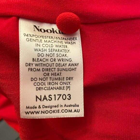 Nookie NWT Cherry Ted V Front Madonna Halter Maxi Gown Dress Large - Picture 7 of 7